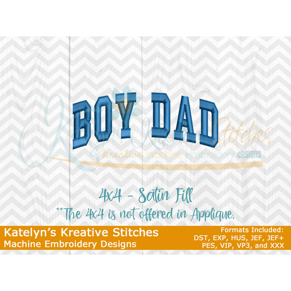 Boy Dad Arched Embroidery