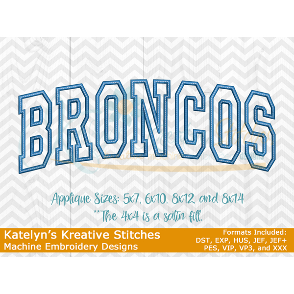 Broncos Arched Embroidery