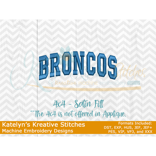 Broncos Arched Embroidery
