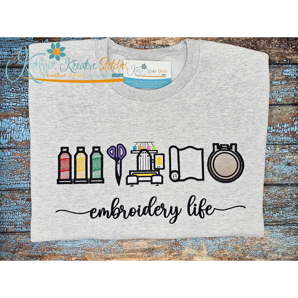 Embroidery Life Icon Embroidery (ver 1) - Filled and Outline Versions