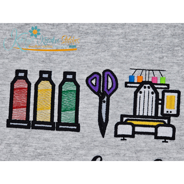Embroidery Life Icon Embroidery (ver 1) - Filled and Outline Versions, 3 image