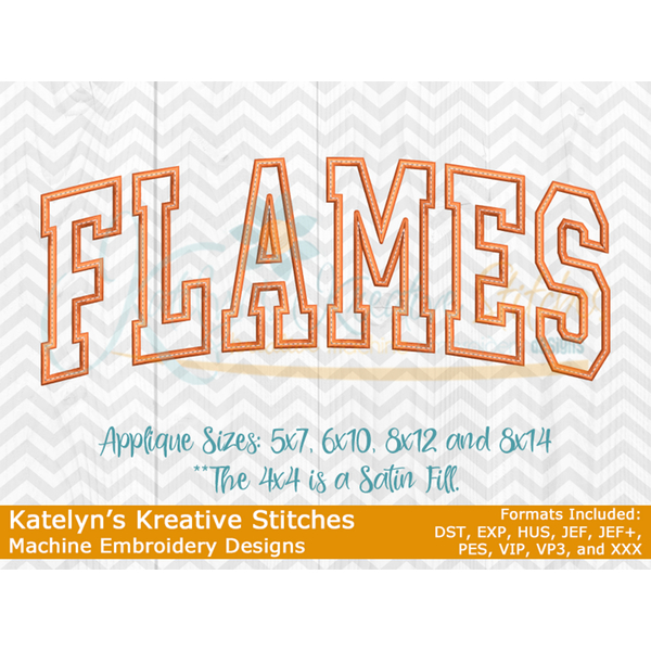 Flames Arched Embroidery