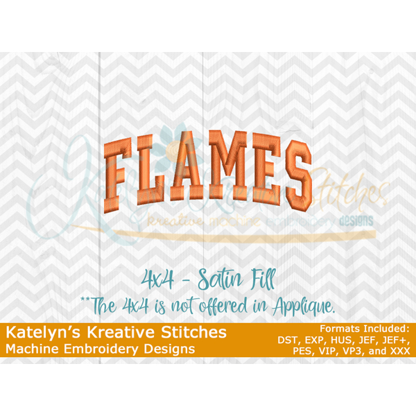 Flames Arched Embroidery