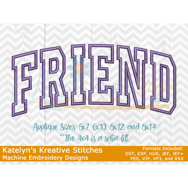 Friend Arched Embroidery