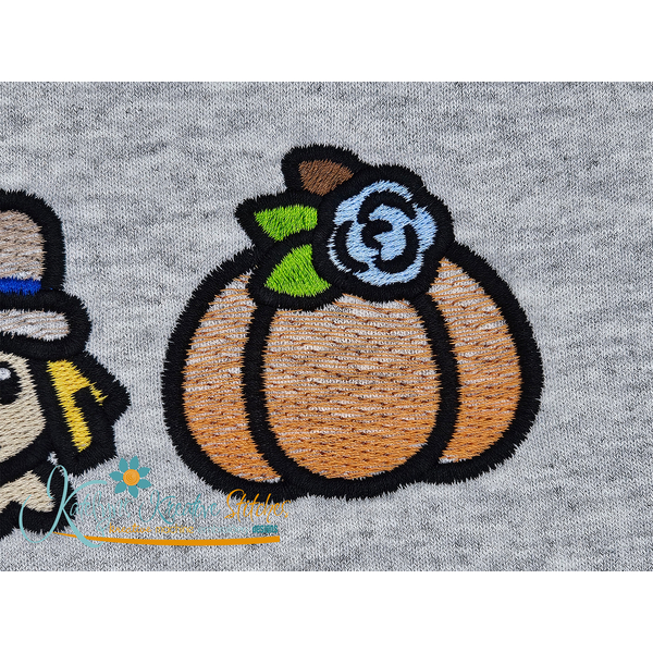 Happy Fall Icon Embroidery - Filled and Outline Versions, 6 image