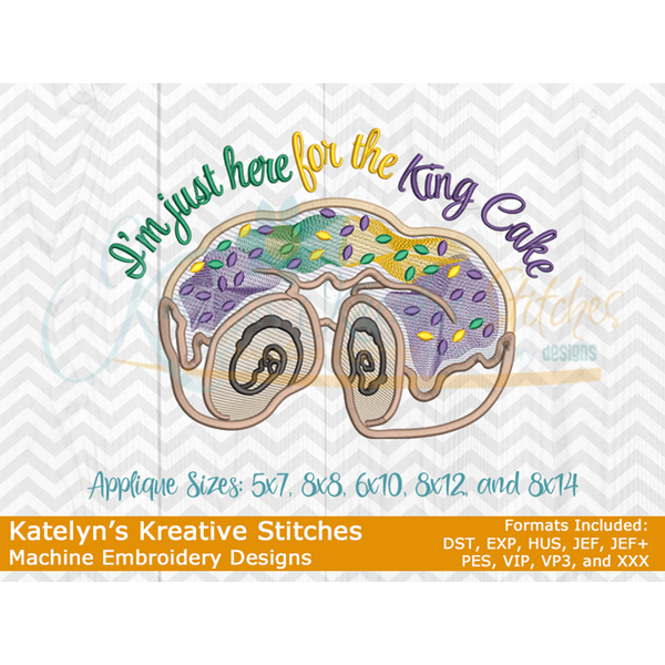 I'm just here for the King Cake - Applique, 7 image