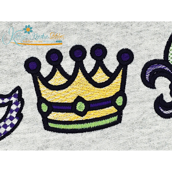 Mardi Gras Crown Icon Embroidery