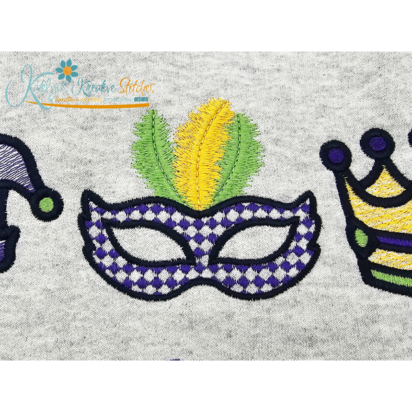 Mardi Gras Mask Icon Embroidery
