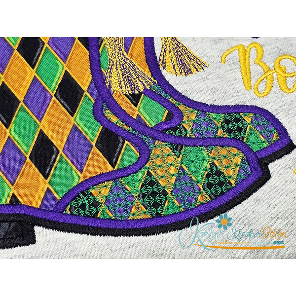 Shake Your Bootie - Mardi Gras Boots Applique, 4 image