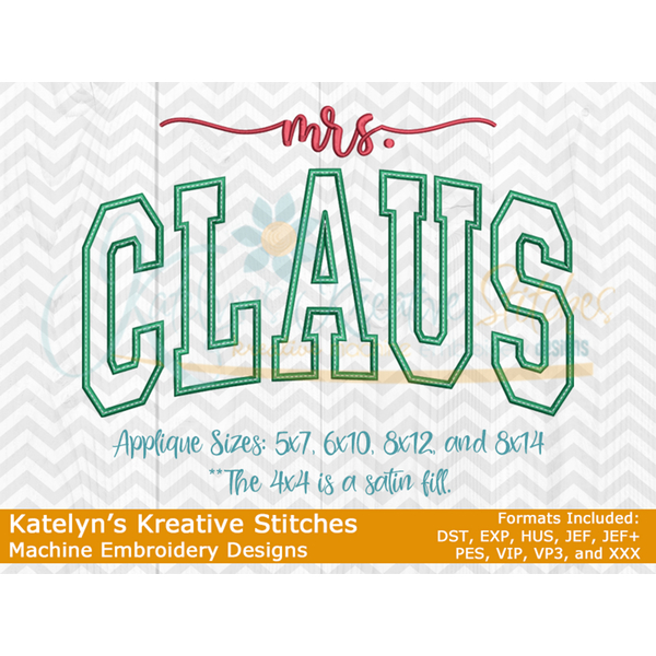Mrs. Claus Arched Embroidery