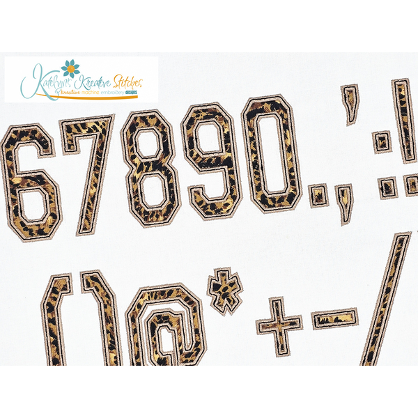Narrow College Applique Font - 7 Sizes, 4 image
