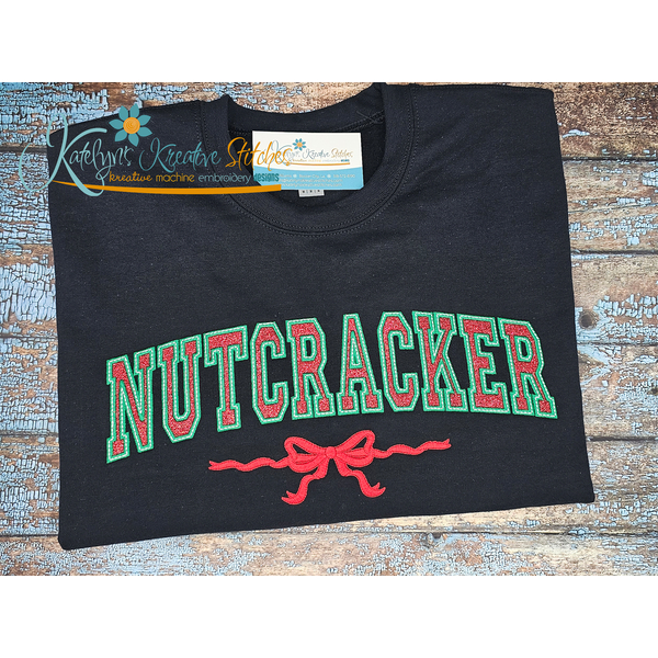 Nutcracker Arched Applique Embroidery with Bow