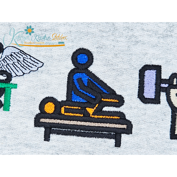 Lower Back Stretches Embroidery Design