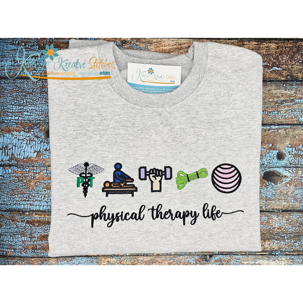 Physical Therapy Life Icon Embroidery