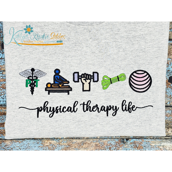 Physical Therapy Life Icon Embroidery