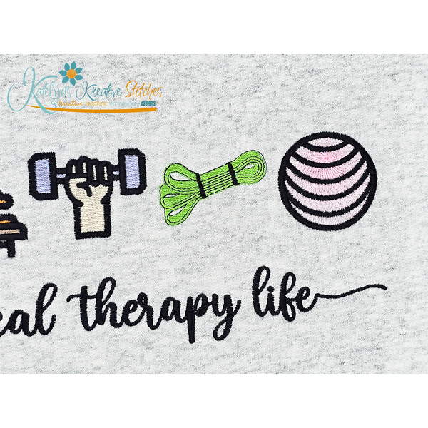 Physical Therapy Life Icon Embroidery