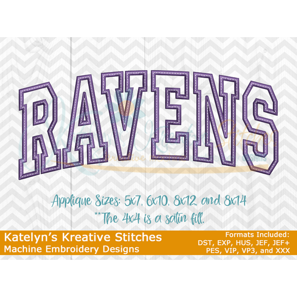 Ravens Arched Embroidery
