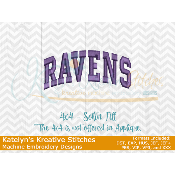 Ravens Arched Embroidery
