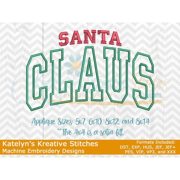 Santa Claus Arched Embroidery