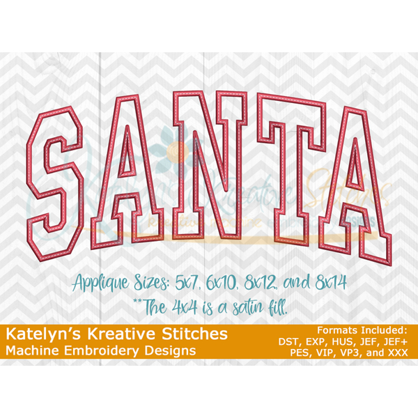 Santa Arched Embroidery