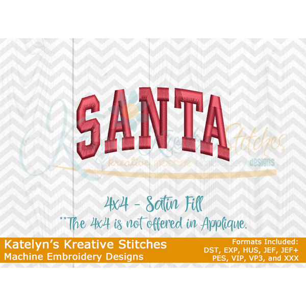 Santa Arched Embroidery