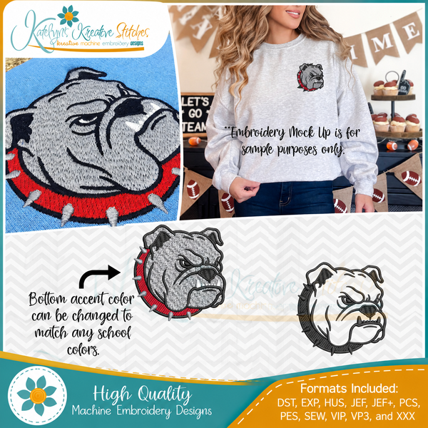 Bulldog Icon Embroidery