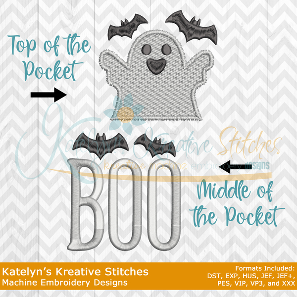 Boo - Pocket Peekers Embroidery Design
