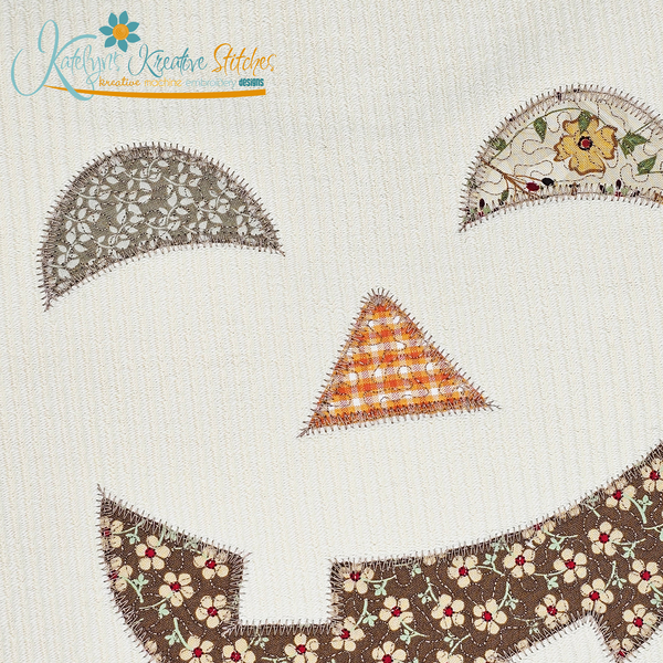 Quilted Jack o Lantern Face Applique Embroidery