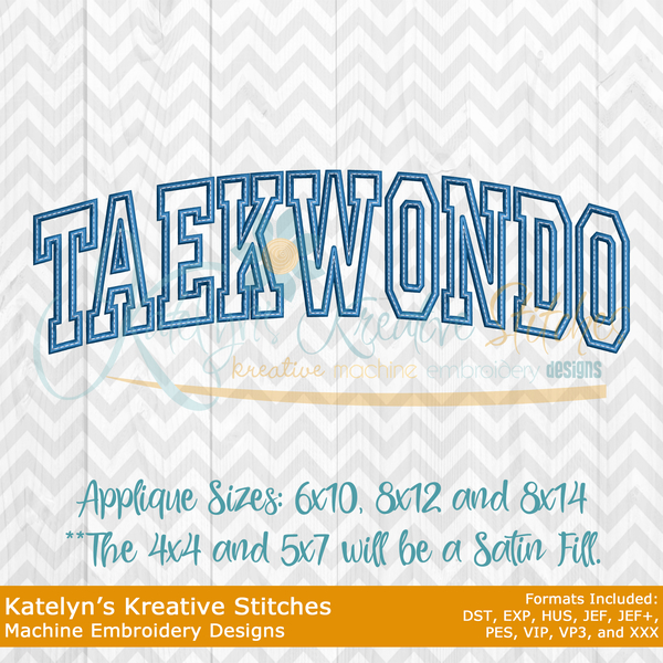 Taekwondo Arched Embroidery