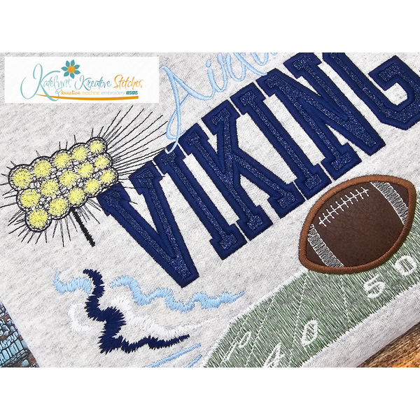 Stadium Lights Football Applique Embroidery, 2 image