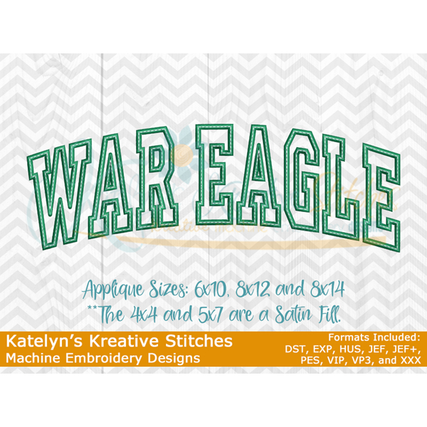 War Eagle Arched Embroidery