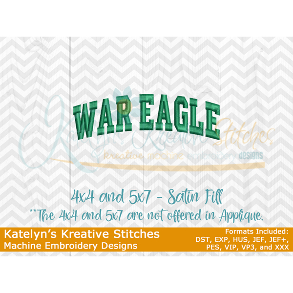 War Eagle Arched Embroidery