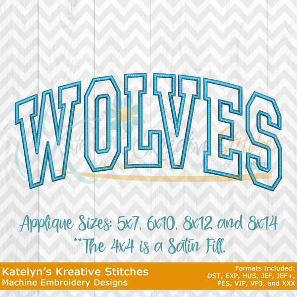 Wolves Arched Embroidery