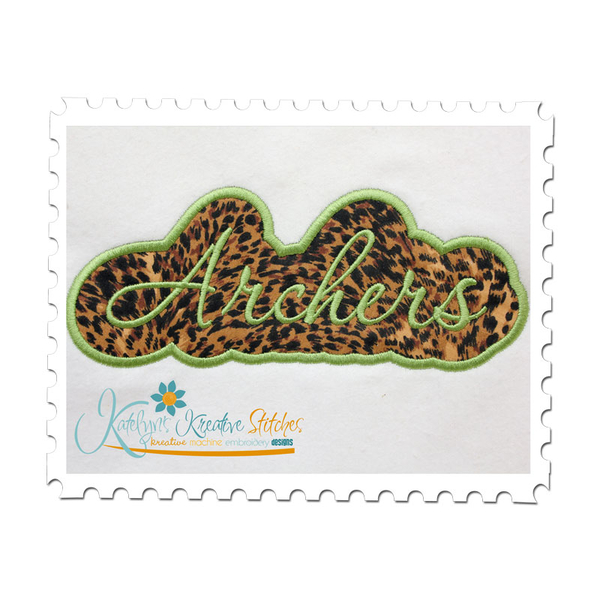 Archers Applique Script Satin