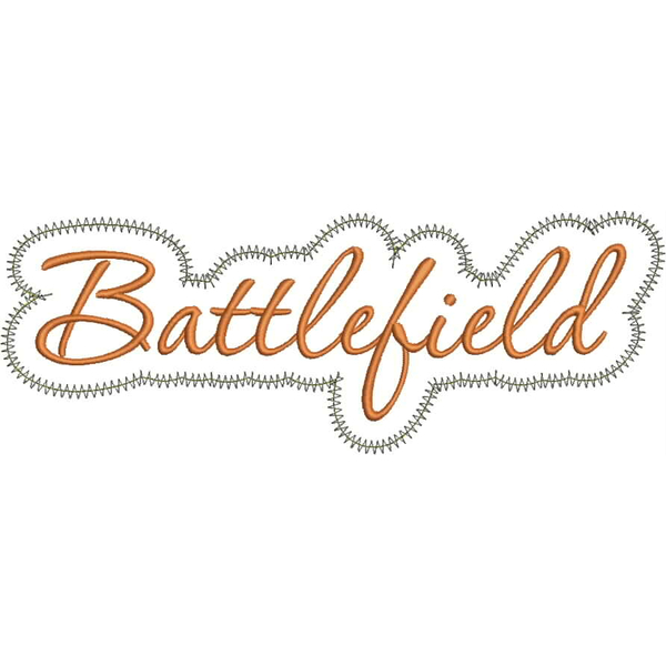 Battlefield Applique Script Zig Zag Snap Shot