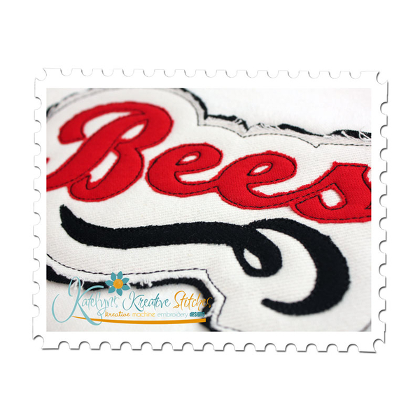 Bees Distressed Applique Close Up