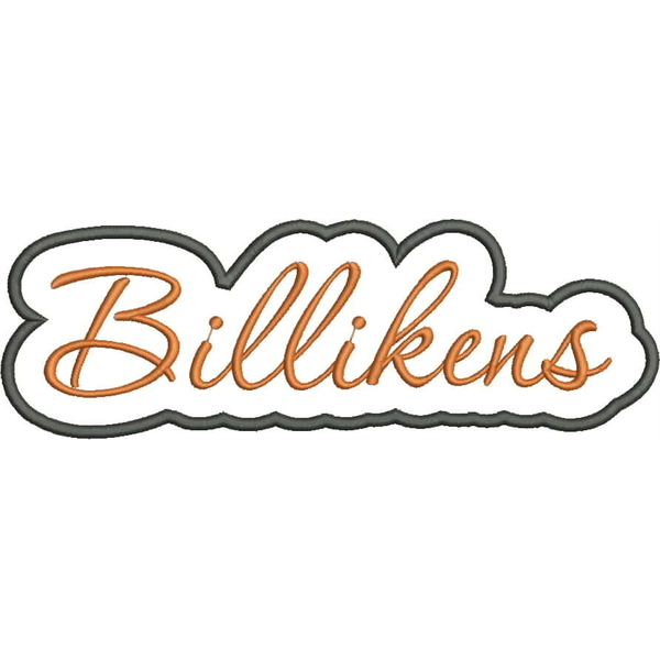 Billikens Applique Script Satin Snap Shot