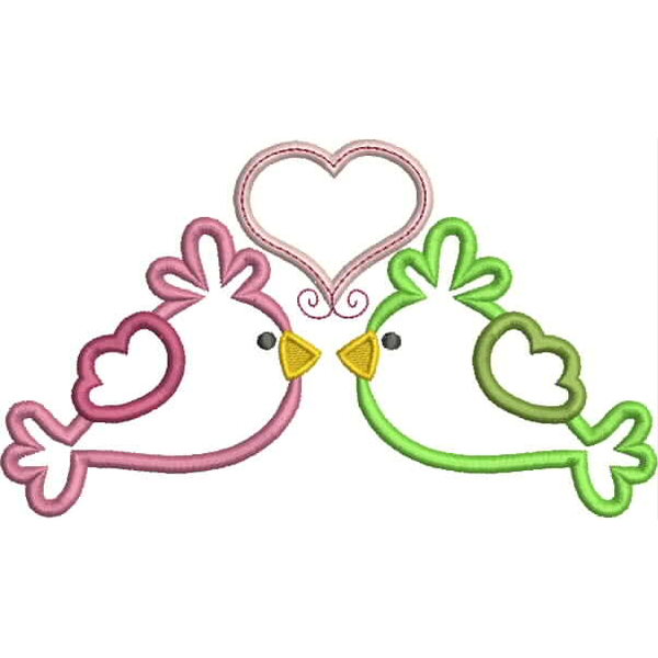 Birds with Heart Applique Snap Shot (5x7 and 6x10)