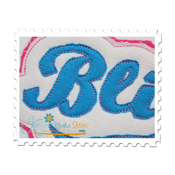 Blitz Distressed Applique Close Up