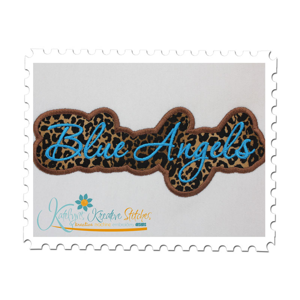 Blue Angels Applique Script