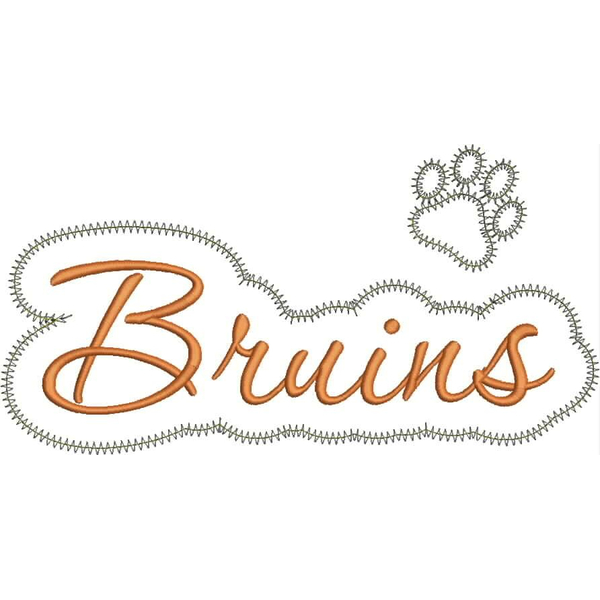 Bruins Applique Script Zig Zag Snap Shot