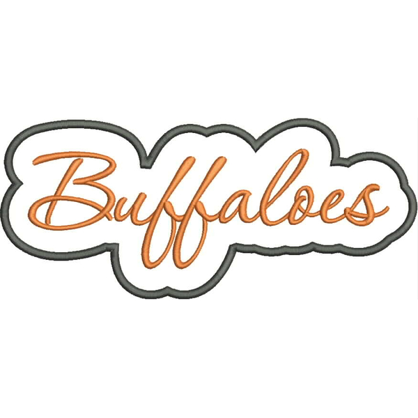 Buffaloes Applique Script Satin Snap Shot