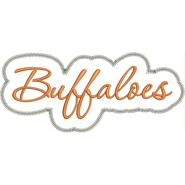 Buffaloes Applique Script Zig Zag Snap Shot