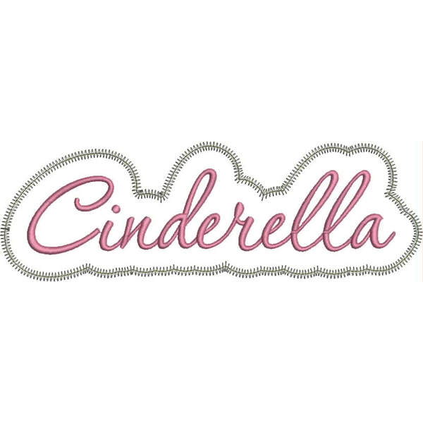 Cinderella Applique Script Zig Zag Snap Shot