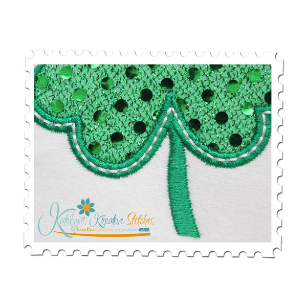 Single Clover Applique Close Up