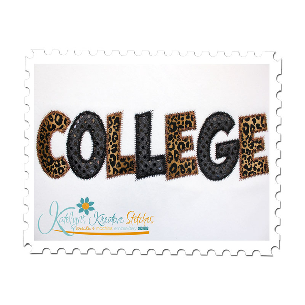 College Block Applique Zig Zag
