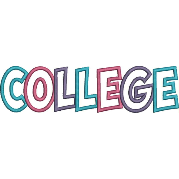 College Block Applique Satin Snap Shot