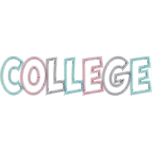 College Block Applique Zig Zag Snap Shot