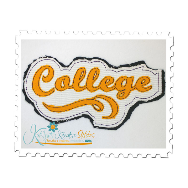 College Distressed Applique
