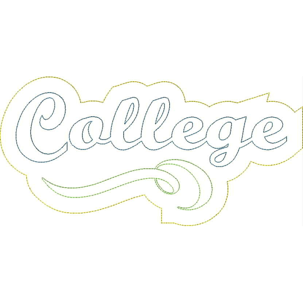 College Distressed Applique